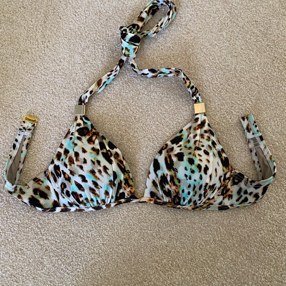 Victoria's Secret Leopard Print Bikini Top - S